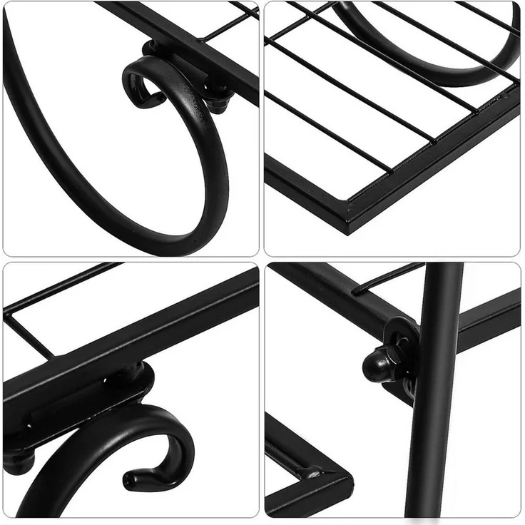 Youyijia Blumenständer Metal Flower Stand Black Flower Stairs with 6 Levels – Bild 2