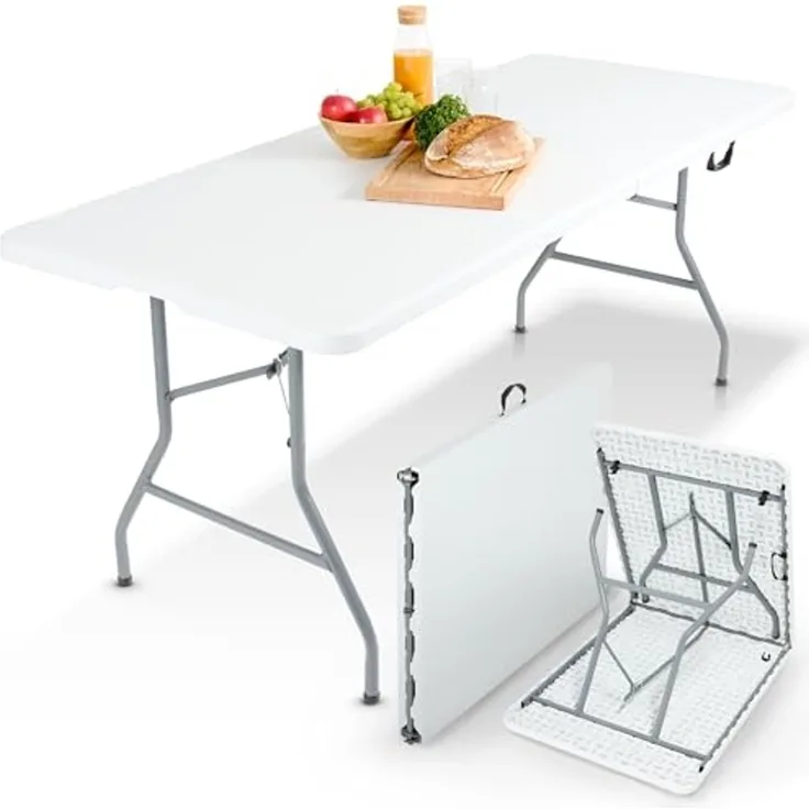 Arebos Klapptisch 182 x 74 x 74 cm Campingtisch Partytisch Gartentisch Buffettisch