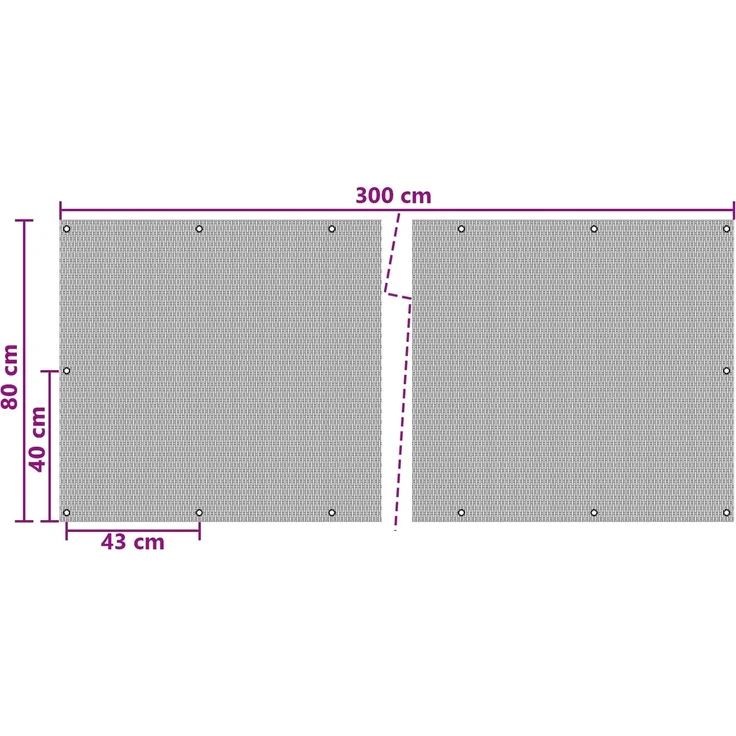 vidaXL Balkonsichtschutz mit Ösen 300 x 80 cm Poly-Rattan Anthrazit 42032631 – Bild 5