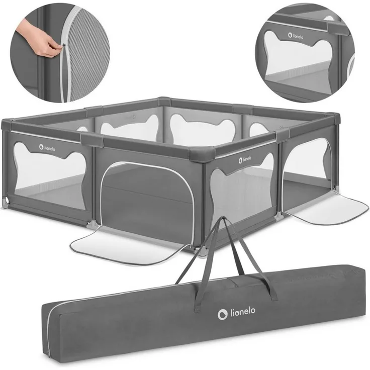 lionelo Laufgitter WILLOW XL und WILLOW (Set), sehr große Spielfläche, 2 abschließbare Seiteneingänge