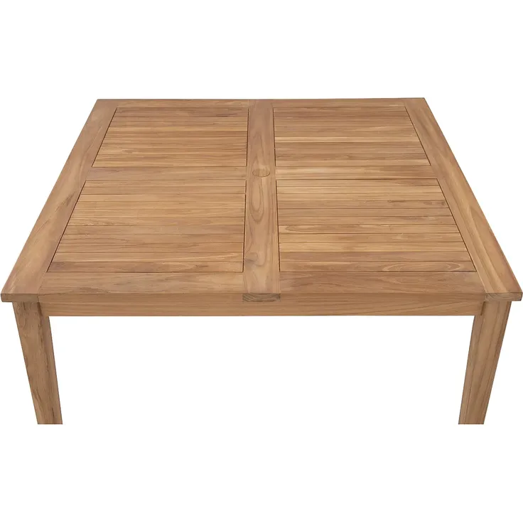 Vente-unique - ALLENDE Garden dining set Holz, Platte Beige - B 140 cm x H 77 cm x L 140 cm – Bild 5