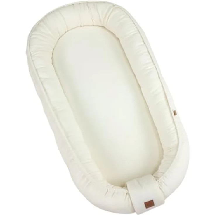 WIKLINOPOL Babynest, Nestchen für Neugeborene – Baby Nestchen 80x46 cm in Ecru, Tragbares Nest aus Musselin - Baby Nest für Neugeborene mit herausnehmbarer Matratze – Bild 7