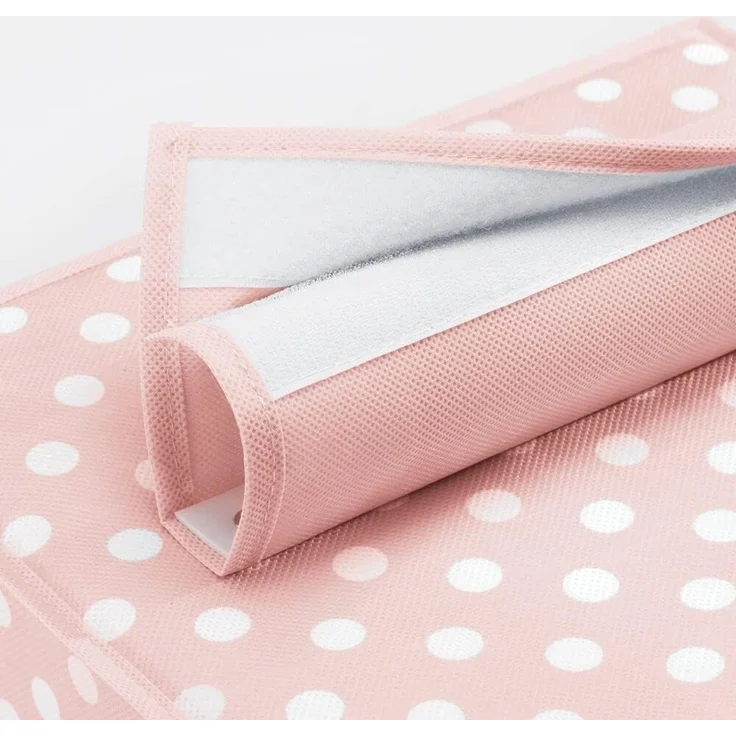 Hängender Stoffschrank mDesign Hängeaufbewahrung 6 Fächer rosa/weiß gepunktet – Bild 4