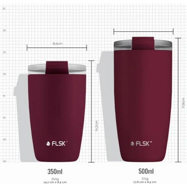 FLSK Evo Kaffeebecher 350 ml Winterberry – Bild 4