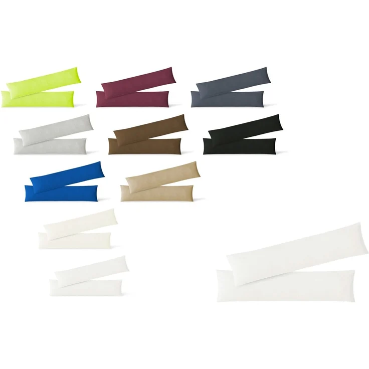 Jersey Kissenbezug, 2er Set, Baumwolle, Weiß, 40x145 cm – Bild 1