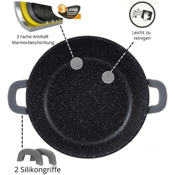 6-tlg Kochtopfset mit Deckel ø36cm/ø40cm/ø44cm - geeignet für alle Herdarten – Bild 6