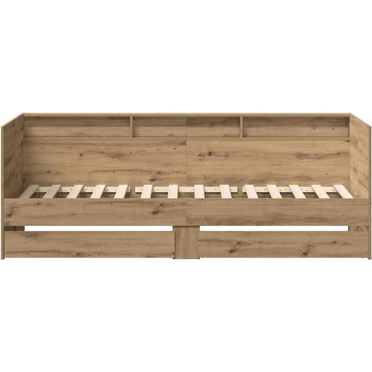 vidaXL Tagesbett mit Regal Artisan-Eiche 90 x 200 cm Holzwerkstoff 3334000 – Bild 4