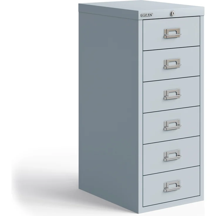 Bisley MultiDrawer™, 29er Serie, abschließbar, DIN A4, 6 Schubladen, Farbe lichtgrau – Bild 3