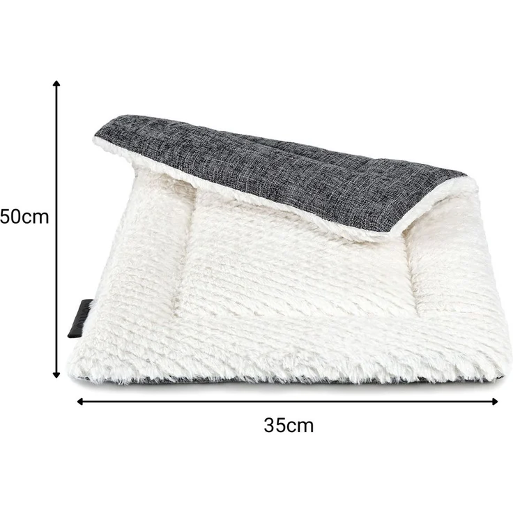 lionto Katzen-Wendedecke, flauschige, wendbare Decke für Sofa, Körbchen & Fensterbrett, pflegeleicht & robust, 50x35 cm – Bild 3