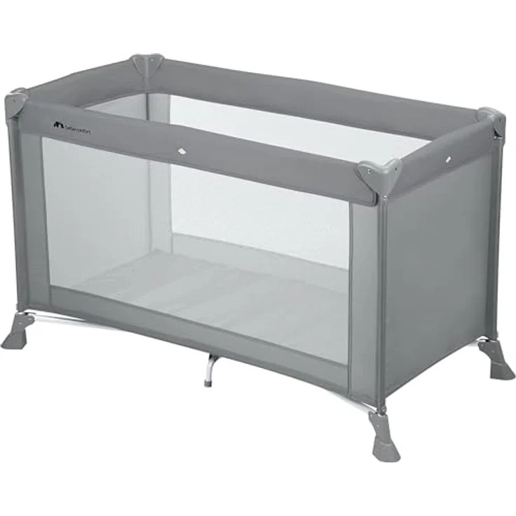 BEBE CONFORT Soft Dreams Baby Reisebett 0-3 Jahre (0-15 kg) Leichtes Baby Reisebett Holzfaser & Schaumstoff Matratze (60x120 cm) Tragetasche Kompakter Regenschirm Faltung Full Gray – Bild 2
