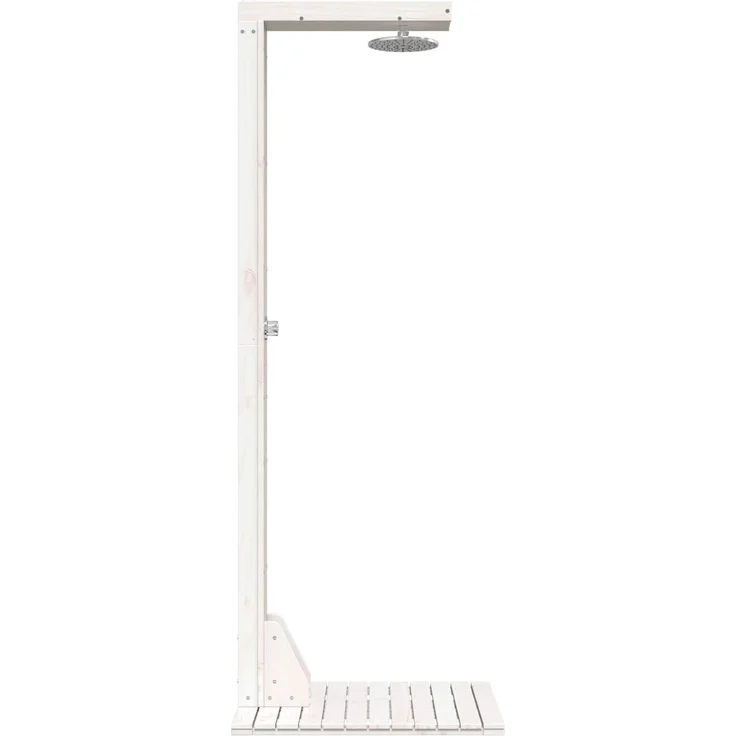 vidaXL Gartendusche 210 cm Massivholz Kiefer und Edelstahl Weiß 886357 – Bild 5