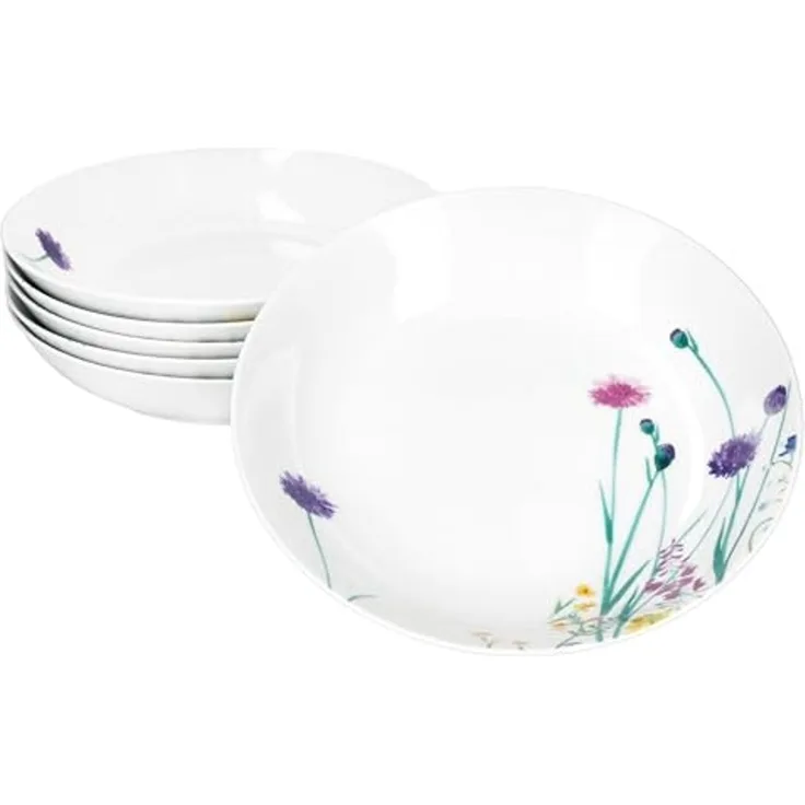 MamboCat Suppenteller 6er Set Marie Suppenteller 400ml Porzellan 6 Personen tiefe Teller