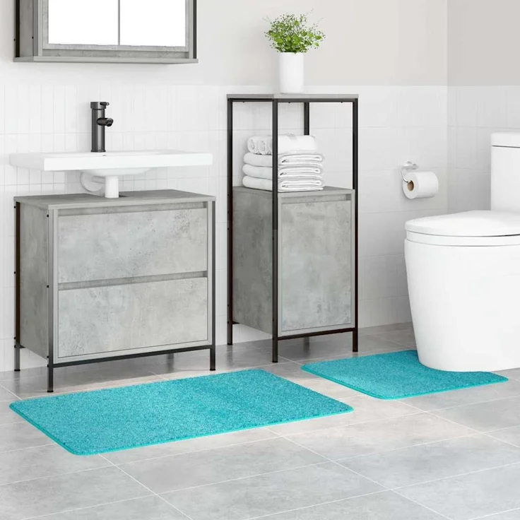 vidaXL Anti-Rutsch Badematten-Set 2 pcs Türkis PP 4019860 – Bild 2