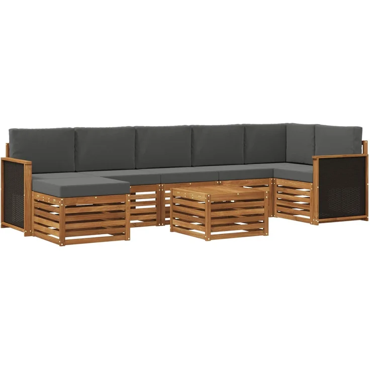 vidaXL Outdoor-Sofagarnitur 8 stk. 8-Sitzer Natur und Anthrazit 3384643 – Bild 2