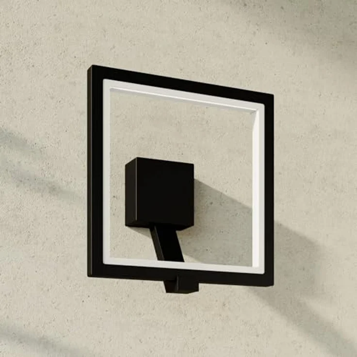 Lucande LED Wandleuchte Square, 1-flammig, Außenwandleuchte in Schwarz aus Aluminium, IP65, energiesparend für Terrasse und Garten – Bild 4