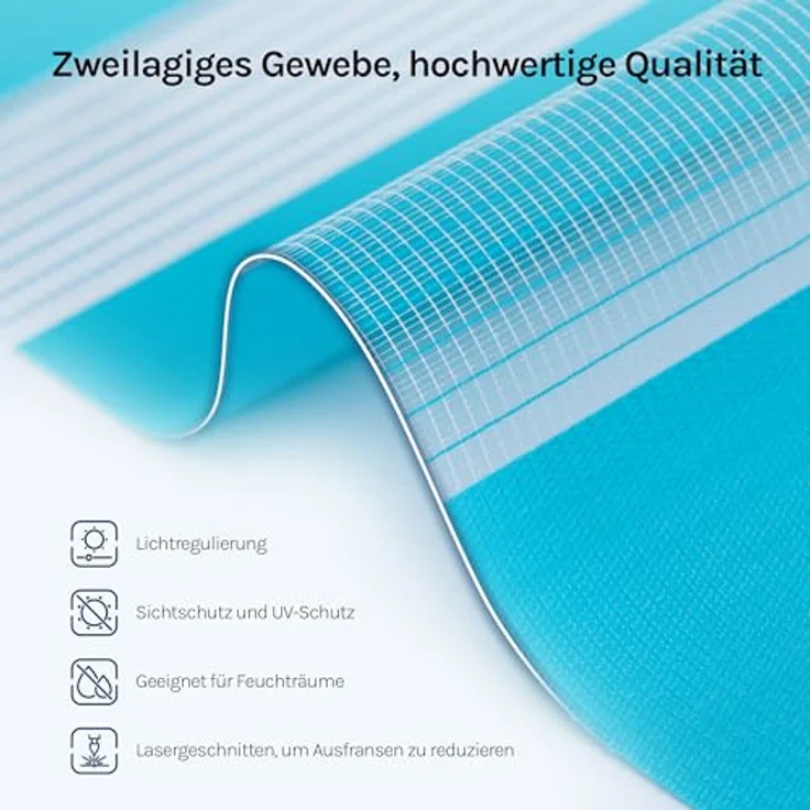 Doppelrollo, Woltu, Lichtschutz, ohne Bohren, freihängend, Klemmfix, Lichtschutz – Bild 6