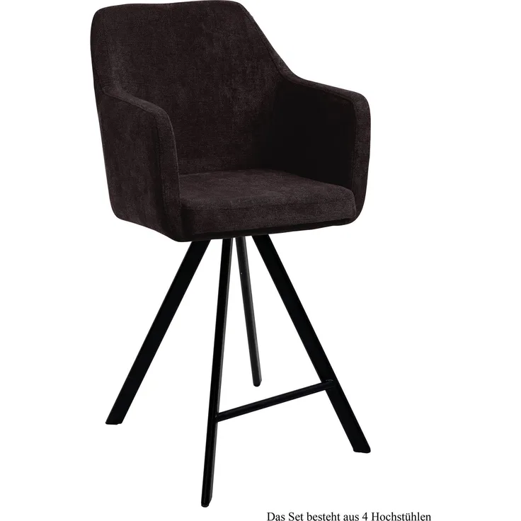 Thekenstuhl drehbar (4er-Set) Diamond 57x104x60 Schwarz/Espresso