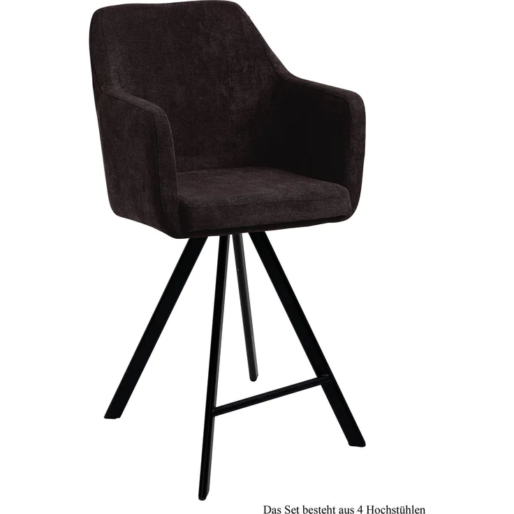 Thekenstuhl drehbar (4er-Set) Diamond 57x104x60 Schwarz/Espresso