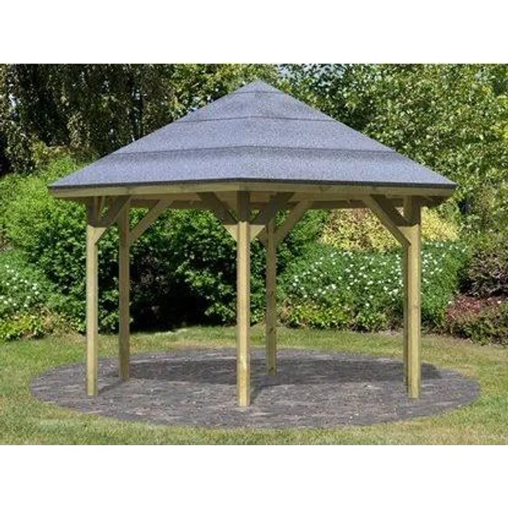 Karibu Pavillon Akershus 2 Kesseldruckimprägniert 370x324 cm Holzpavillon