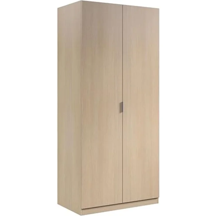 Zweitüriger Kleiderschrank, Eichenfarbe, 81,5 x 180 x 52 cm. – Bild 1
