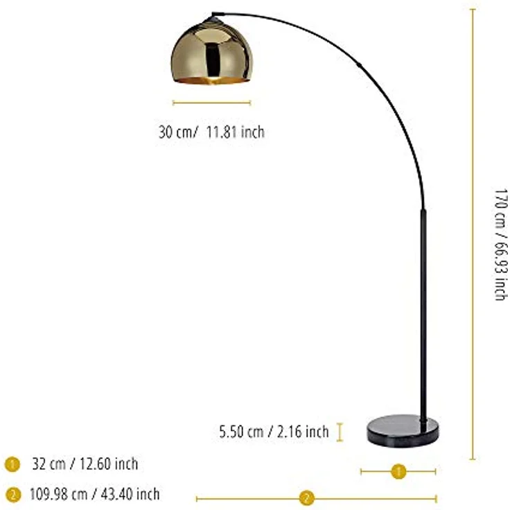 Stehleuchte Stehlampe Standleuchte LED Gold Arquer Versanora VN-L00012-EU – Bild 5