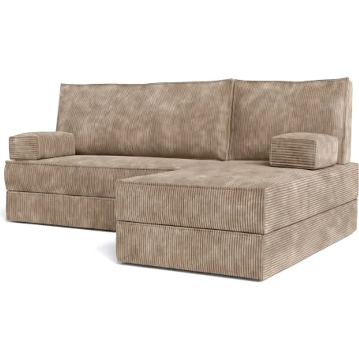 Masseno Ecksofa NOTIA modulares Boneless Sofa mit Schlaffunktion, Kordstoff POSO 02, 3 Sitzflächen, Relaxfunktion, 200 cm x 120 cm x 86 cm – Bild 1