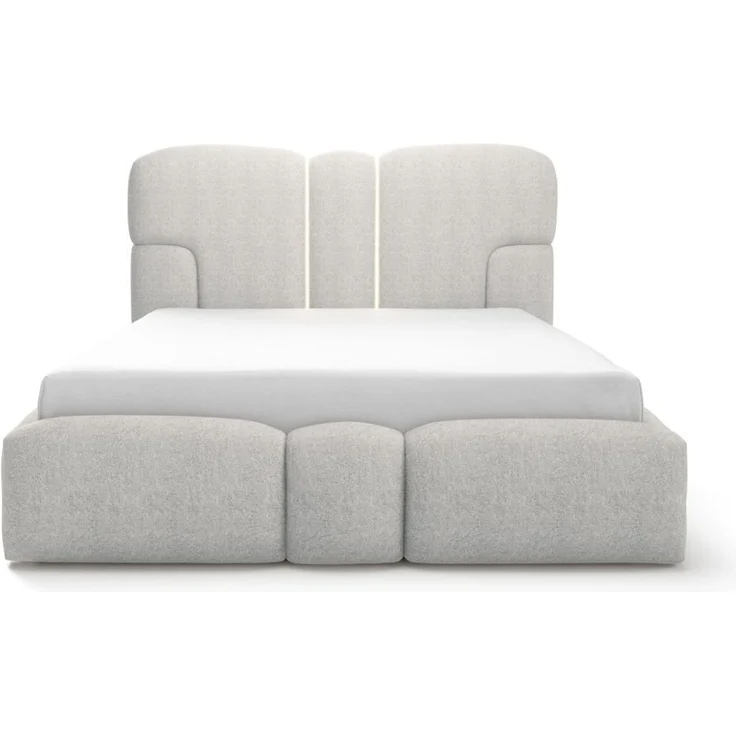 Polsterbett Schlafzimmerbett JORDAN 180x200cm Komplettset in Stoff Doha Hellgrau – Bild 5