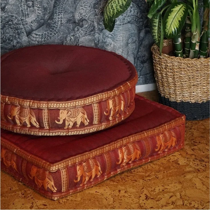 livasia Meditationskissen Zafukissen groß (Deluxe) vegan und handgefertigt, 44x15cm, Kapok – Bild 2
