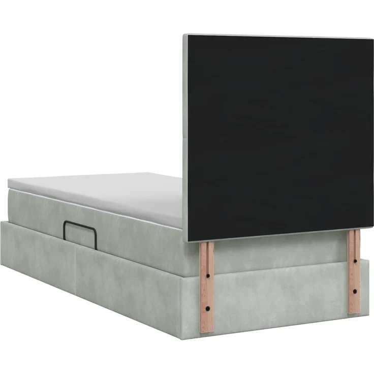 vidaXL LED-Speicherbett mit Matratze Hellgrau 100 x 200 cm Samt 3460170 – Bild 10