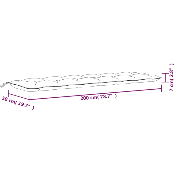 vidaXL Gartenbank-Auflagen 2 Stk. Schwarz 200x50x7 cm Oxford-Gewebe 361742 – Bild 7