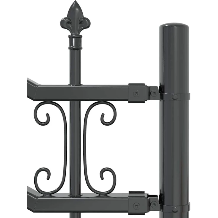 vidaXL Gartenzaun Kampen Grau 240 x 202,5 cm Pulverbeschichteter Stahl 42003966 – Bild 5