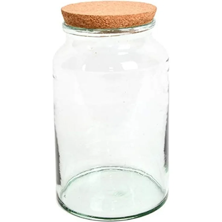 Halboffene 7L Terrarium Flasche aus recyceltem Glas mit Korkverschluss – Bild 2