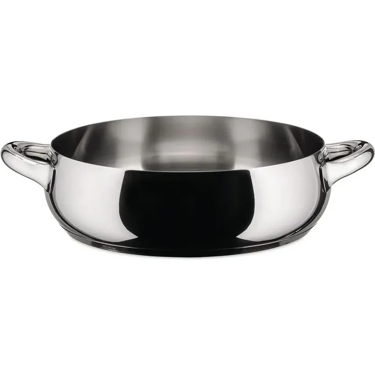 Alessi Mami Flache Kasserolle, Edelstahl, Silber, 24 cm