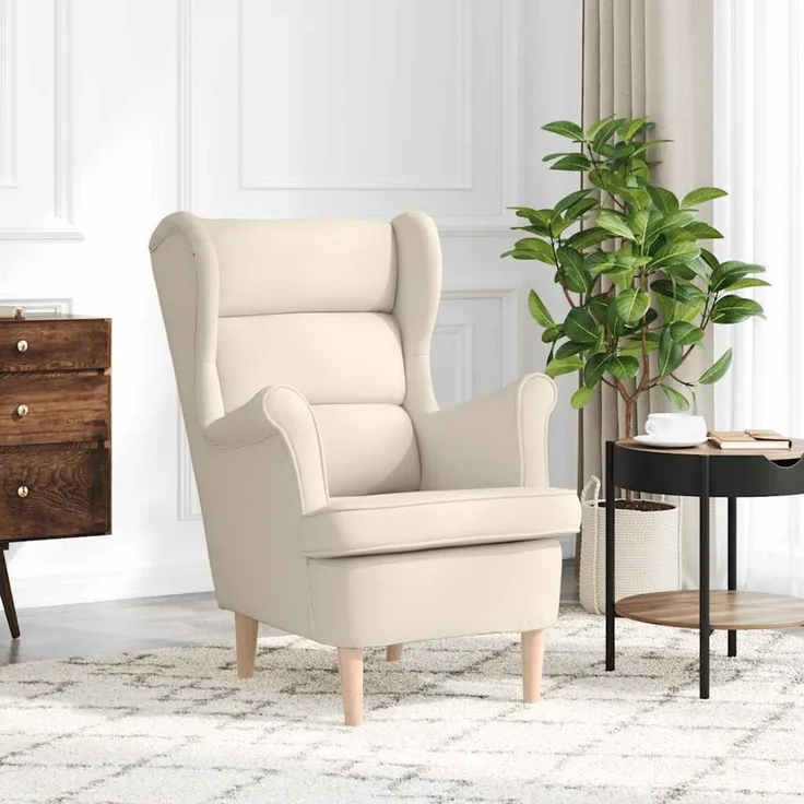 Sessel wohnzimmer, Relaxsessel, Fernsehsessel Weiß 74x84x100 cm Leinen