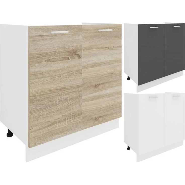 VCM Küchenmöbel Unterschrank Esilo 918656 Weiß H. 82 x B. 80 x T. 46 cm – Bild 4