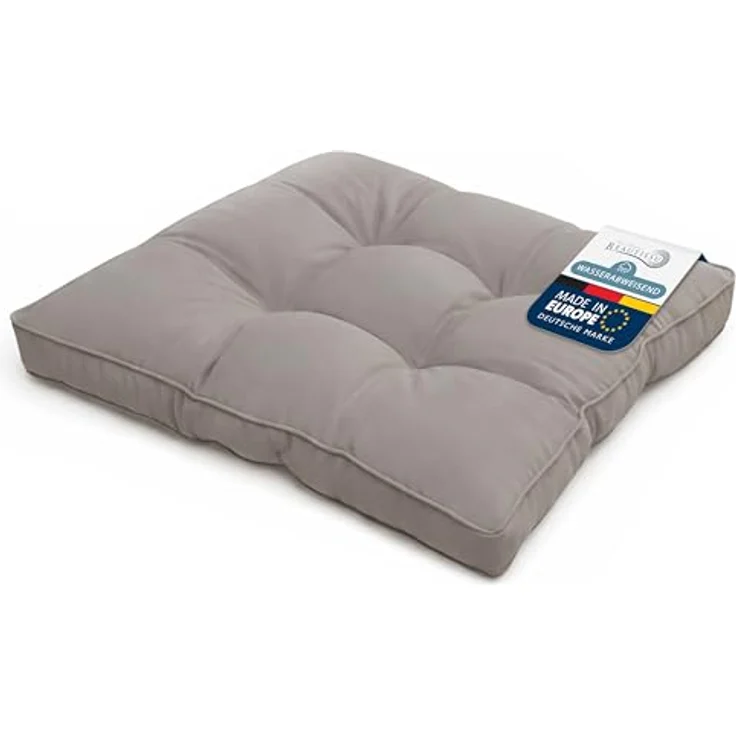 Beautissu Lounge Sitzkissen, Outdoor, Polyester Hellgrau, 10 x 60 x 60 cm – Bild 2