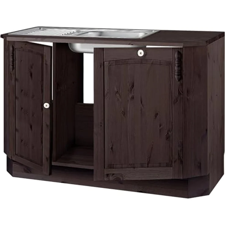 loft24 Spülenunterschrank Jason Küchenunterschrank, Unterschrank, Landhausstil, Massivholz Kiefer – Bild 4