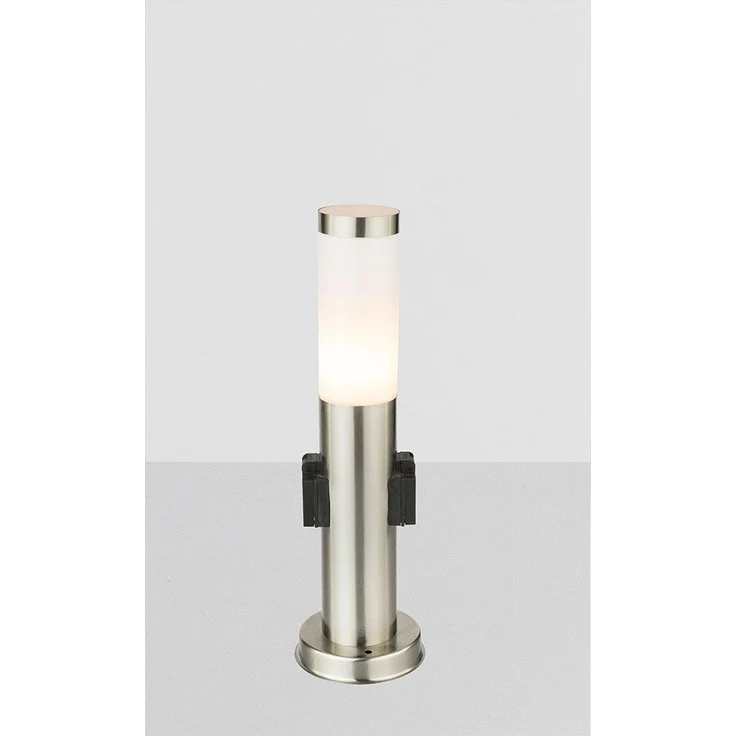 Stehlampe, 2x Steckdose, Edelstahl, H 45 cm, BOSTON – Bild 5