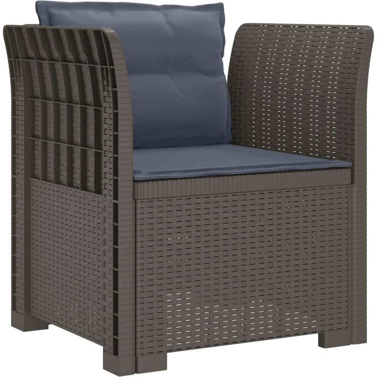 vidaXL 1-Sitzer Sessel mit Kissen Rattan-Look PP Hellgrau 8011883 – Bild 2