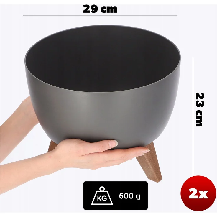 KADAX Blumentopf-Abdeckeinsatz 29cm Anthrazit 2 Stk – Bild 2