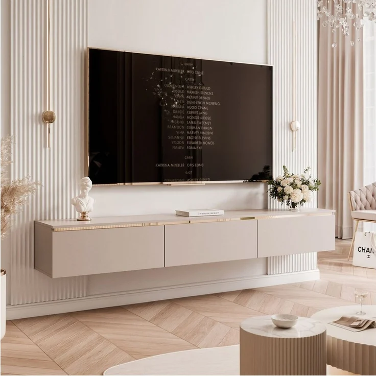 yourhouse24 Lowboard TV SELIA 200 in Kaschmir – Gold-Akzente – Bild 3
