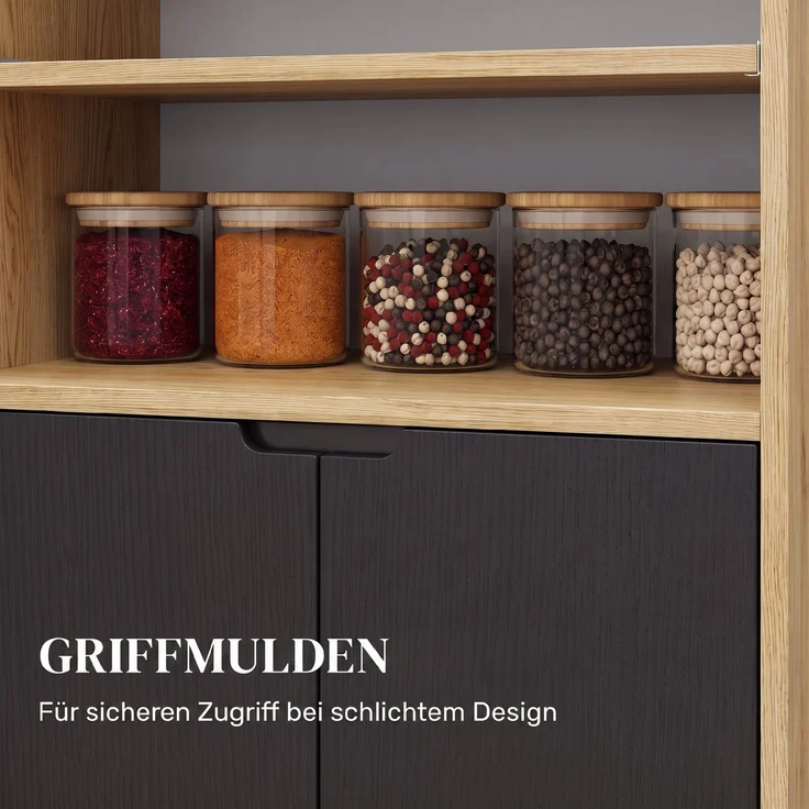 HOMCOM Küchenwagen, MDF, Schwarz, 80L x 40B x 82H cm – Bild 7