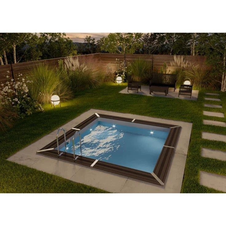 Gre Pools WPC Pool Rhodos Pool aus Holz/Kunststoff in Grau – Bild 2
