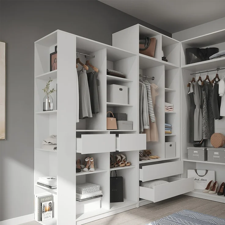 Kleiderschrank Elmo Weiß 50 x 200 cm 2er Set Vicco – Bild 5