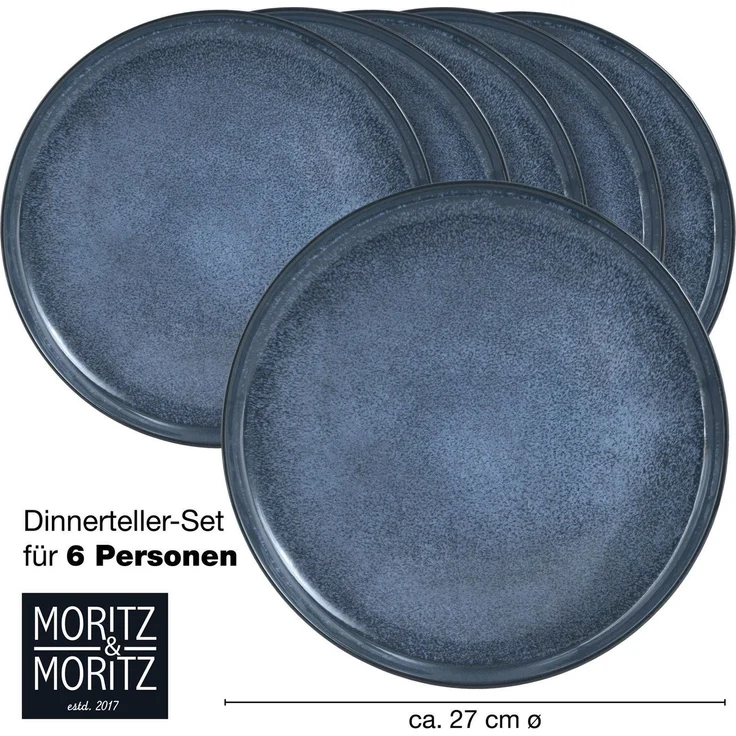 Moritz & Moritz VIDA 6tlg Dinnerteller Blau – Bild 5