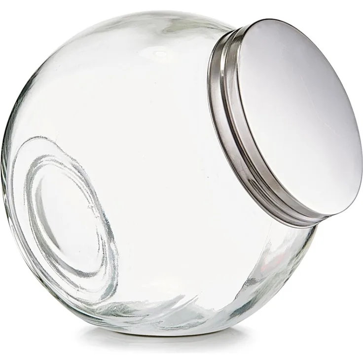 ZELLER 19788 Vorratsglas CANDY 2200 ml mit Edelstahldeckel, ca. 18 x 12,5 x 18 cm