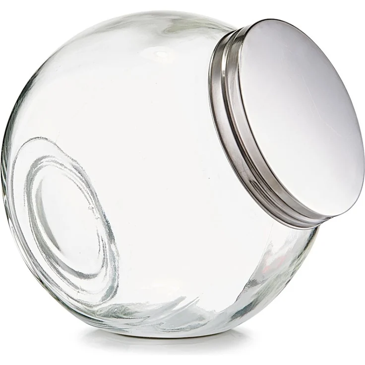 ZELLER 19788 Vorratsglas CANDY 2200 ml mit Edelstahldeckel, ca. 18 x 12,5 x 18 cm – Bild 1