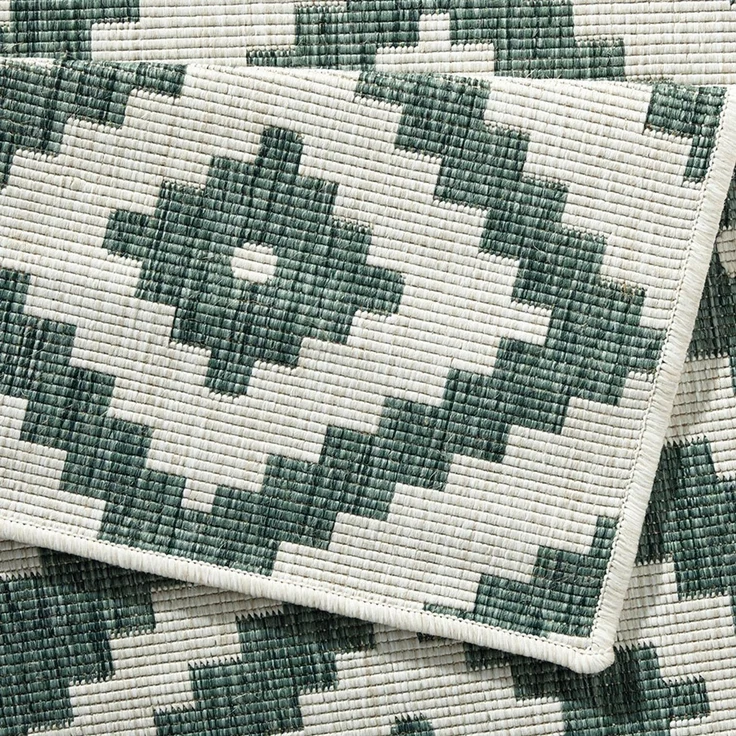In- & Outdoor Teppich Malta Grün Creme - 120x170x0,5cm – Bild 3