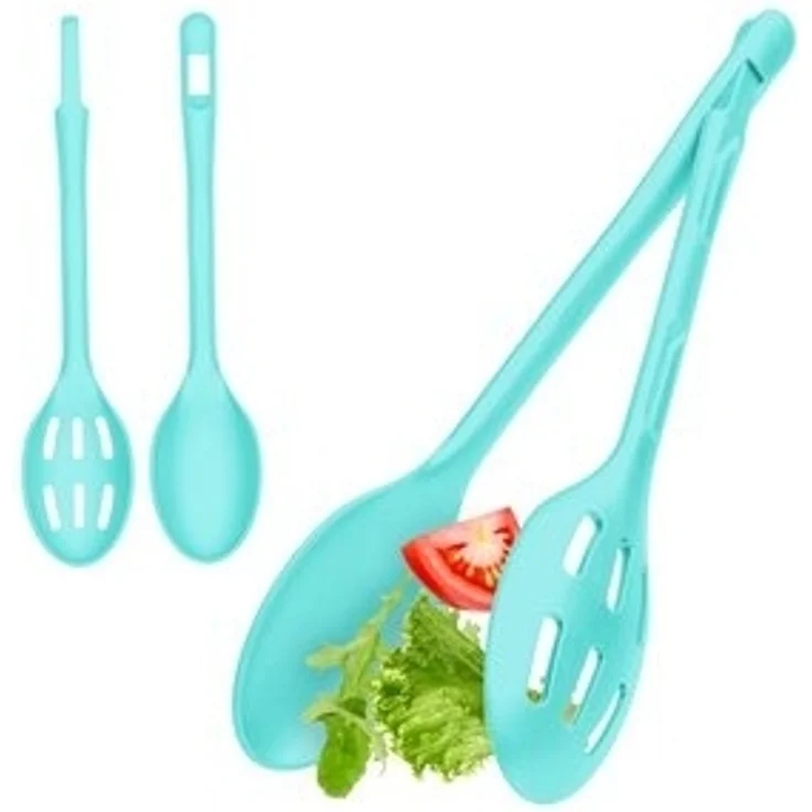 Hausfelder Salatbesteck Salatbesteck 2iteilig (Grün) (Set 2teilig, 2 Salatlöffel), 2-teiliges Salatbesteck, einfaches Clicksystem – Bild 6