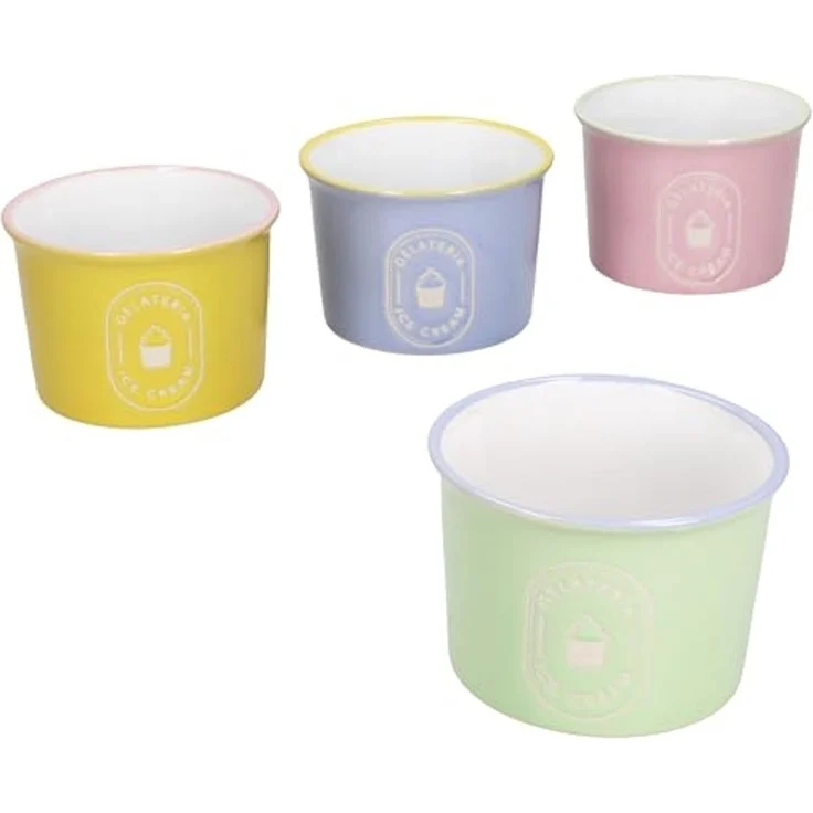 MamboCat Eisschale MamboCat 4er Set Eisbecher Emilia 180ml Ø9cm Steingut bunt Dessert, Steingut – Bild 1